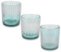 Windlicht Glas Türkis Blau Teelichhalter Sommer Strandhochzeit Maritim Tischdeko Deko Ø 8,5cm 10cm H 1