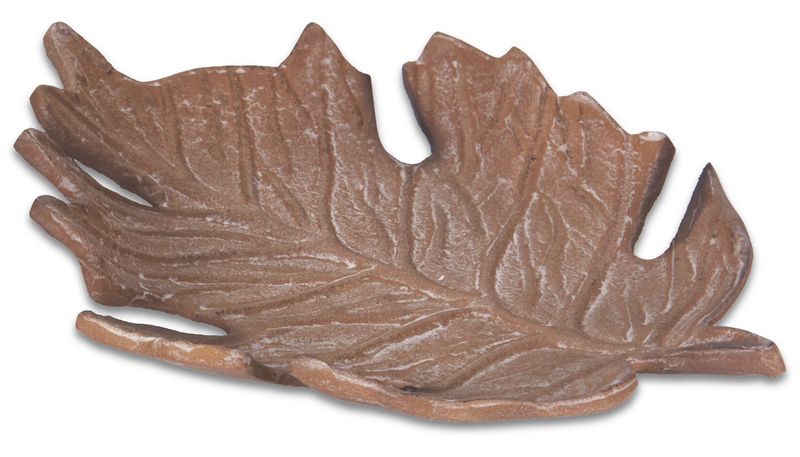 Blatt Herbstblatt Herbstschale Deko Schale in Blattform aus Metall in hell Braun Tischdeko Herbst  