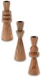 Kerzenhalter für Stabkerze Kerzenständer Kerzenleuchter Holz Braun Tischdeko Deko 22cm 1