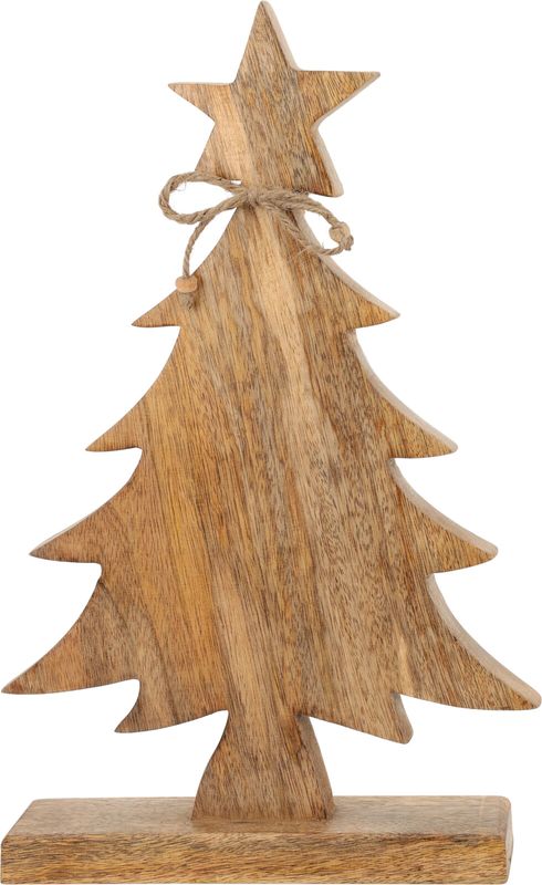 Weihnachtsbaum Tannenbaum auf Fuß mit Stern Braun Holz Weihnachten Deko 31cm