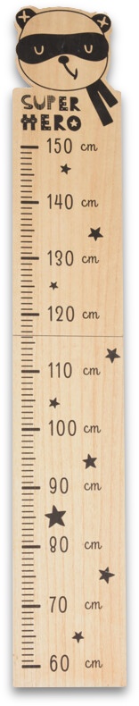 Kinder Messlatte Kinderzimmer Wandlineal Wanddeko Deko SUPER HERO mit Panda