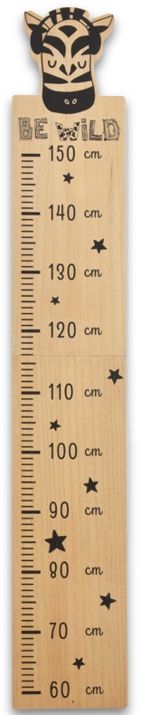 Kinder Messlatte Kinderzimmer Wandlineal Wanddeko Deko BE WILD mit Zebra