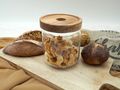 Vorratsglas mit Holzdeckel – 400 ml Aufbewahrungsglas aus Glas und Holz in skandinavischen Look 2