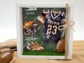 Personalisierte Geldgeschenk-Verpackung für American Football Fans – mit Mini-Football & Football Trikot mit Name & Zahl 2