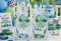 Windlicht aus Glas mit Banderole Auto Motiv - personalisiert Kindergeburtstag Deko, Gastgeschenk Junge 5