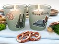 Personalisierte Windlichter für den Motto Geburtstag Oktoberfest Mann – mit Name im bayerischen Design in Salbei Grün 6