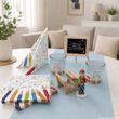 Tischdeko Einschulung SET mit Tischläufer, Servietten, Windlichtern, Figur Junge, Deko Schulbank & Schultafel 2
