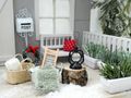 Wichtel Zubehör Badezimmer – liebevoll gestaltetes Miniatur-Wasch-Set mit Zinkwanne, Waschbrett & 2 Handtüchern 4