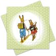 Servietten Hasen Papa und Kind Ostern Hellgrün Punkte Weiß Deko Tischdeko 33 x 33 cm 20 Stück 1