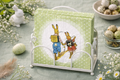 Motiv Servietten hellgrün mit Hasen für Tischdeko Ostern Osterbrunch Frühling Hasenschule 4