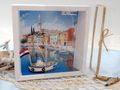 Geldgeschenk-Verpackung Kroatien Reise– handgefertigt von ZauberDeko mit Miniatur Boot & kroatischer Flagge 3