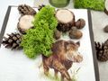 Tischdeko Geburtstag Mann Braun Natur Landhausstil SET mit Servietten Streudeko Tischläufer Wildschwein Figur 4