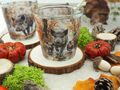 Rustikales Tischdeko  Deko-Set Geburtstag Jäger Herbst Wildmenü mit Windlichter Wildschwein-Motiv 2