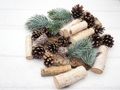 Tischdeko Geburtstag Mann Braun Natur Jäger Landhausstil Hirsch Winterwald Weihnachten SET 4