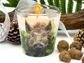 Windlicht aus Glas mit Wildschwein-Motiv - ideale Tischdeko für Wildessen, Jagd-Events oder Männergeburtstage 6