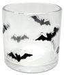 Windlicht Transparent Fledermaus Schwarz Herbst Halloween Tischdeko 10cm Ø 10cm Hoch 1