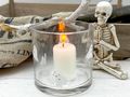 Rundes Glas-Windlicht, transparent mit Geist Gespenst - Geschenkidee Halloween-Deko 2