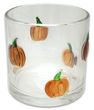 Windlicht Transparent Kürbis Orange Herbst Halloween Tischdeko 10cm Ø 10cm Hoch 1