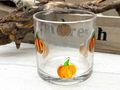 Glas-Windlicht mit handbemaltem Kürbis-Design in Orange - für Herbst und Halloween Party Tischdeko 2