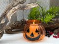 Laterne Kürbis Halloween schwarz orange Windlicht mit Henkel für Partydekoration 3