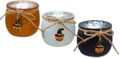 Windlicht mit Kürbishänger Schwarz Orange Weiß Herbst Halloween Tischdeko 7cm Hoch 7,5cm Ø 1