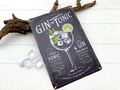 Deko Blechschild Gin mit Cocktailrezept für Küche, Beach Bar, Pub, Lounge, Kneipe, Beach Hochzeit Bar oder Keller 4