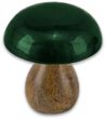 Pilz Dekofigur Herbst Dunkelgrün Natur Holz Tischdeko 11cm Hoch 10cm Ø 3