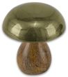 Pilz Dekofigur Herbst Oliv Natur Holz Tischdeko 11cm Hoch 10cm Ø 7