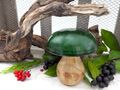 Deko Pilz Grün zum Hinstellen Figur - Aufsteller Holzdeko Dekofigur für Herbst und Weihnachten 5