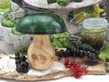 Deko-Pilz aus Mangoholz in Grün Natur - zum hinstellen, basteln oder verschenken 6
