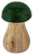 Pilz Mangoholz Deko Aufsteller Dunkelgrün Oliv Tischdeko Herbst Weihnachten 7cm H 5cm Ø 3