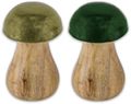 Pilz Mangoholz Deko Aufsteller Dunkelgrün Oliv Tischdeko Herbst Weihnachten 7cm H 5cm Ø 1