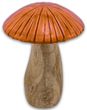 Deko Pilz Mangoholz mit lackierten Kappen in Orange oder Pink – Herbst- & Weihnachtsdeko, 17 cm H 6