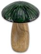 Mangoholzpilz Pilz Dekofigur Herbst Grün Oliv Holz Tischdeko Deko 17cm Hoch 7