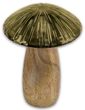Mangoholzpilz Pilz Dekofigur Herbst Grün Oliv Holz Tischdeko Deko 17cm Hoch 4
