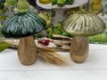  Pilz Mangoholz mit lackierten Kappen in Grün & Oliv Dekofigur zum Hinstellen 3
