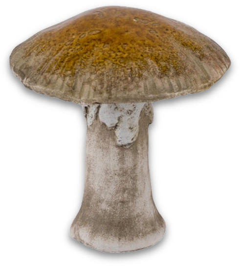 Deko Pilz Aufsteller Keramik Waldpilz Stehend Herbst Natur Braun Dekofigur zum Hinstellen