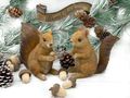 Eichhörnchen Figur – herbstliche und winterliche Deko für Regal, Fensterbank, Tischdekoo oder Garten 3