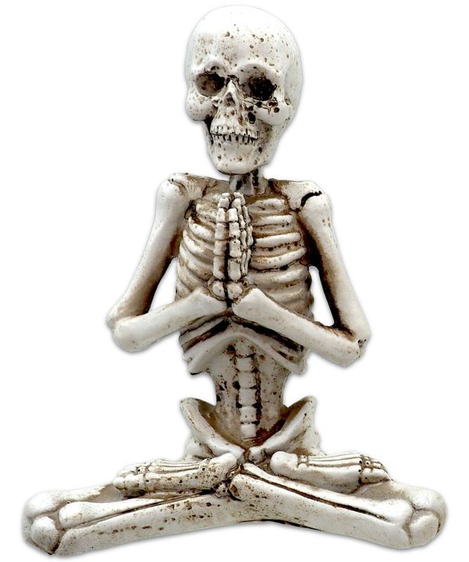 Skelett Deko Figur Betend im Lotussitz Herbst Halloween Tischdeko 13cm Hoch