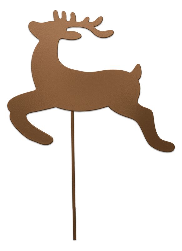 Stecker Metall Braun für Adventskranz Gesteck Blumentopf Motiv Hirsch oder Elch Weihnachten Deko 