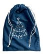 Samtbeutel Petrol Blau mit Tannenbaum Geschenkbeutel Stoffbeutel Nikolaus Weihnachten Advent Deko 19 x 26cm 1