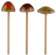Pilz Stecker Deko Gartenstecker Steingut Waldpilz Blumenstecker Orange Braun Herbst Weihnachten Basteln 1