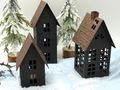 Metall Haus Kerzenhalter Windlicht Halloween Weihnachtsdorf Herbstdeko Laterne für Teelicht Weihnachten 5