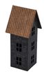 Teelichthalter Windlicht Lichthaus Haus Metall Schwarz Rost Weihnachten Herbst Deko  22cm H 1