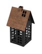 Teelichthalter Windlicht Lichthaus Haus Metall Schwarz Rost Weihnachten Herbst Deko 20cm H 1