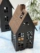 Metall Haus Kerzenhalter Windlicht Halloween Weihnachtsdorf Herbstdeko Laterne für Teelicht Weihnachten 5