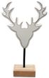 Deko-Aufsteller Weiß Schwarzer Stiel Brauner Sockel Hirsch 7