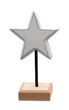 Deko-Aufsteller Weiß Schwarzer Stiel Brauner Sockel Stern 3