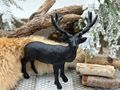 Hirsch Schwarz Deko Figur Polyresin Weihnachten 15cm Hoch 4