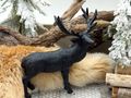 Hirsch Schwarz Deko Figur Polyresin Weihnachten 15cm Hoch 5